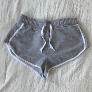 Light gray & white sweat shorts